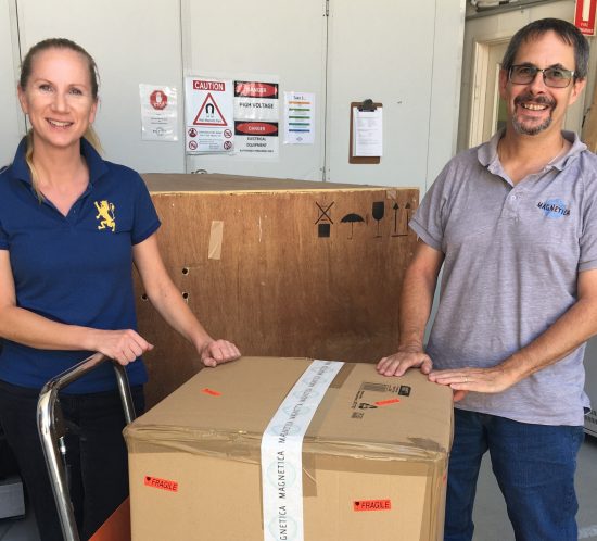 Magnetica shipping an RF coil for TMS and/or fMRI applications